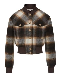 Veronica Beard Stanley Plaid Bomber Jacket -Veronica Beard 2309OW6870257