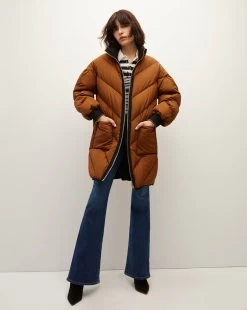 Veronica Beard Shanna Reversible Puffer -Veronica Beard 2309OW707241 BLK DARKOCHRE PRODUCT 04