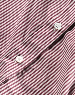 Veronica Beard Alford Striped Poplin Top -Veronica Beard 2309PO3440659 DARKRASPBERRY OFFWHITE PRODUCT 03