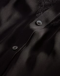 Veronica Beard Greer Lace Button-Down Top -Veronica Beard 2309SD1940590 BLK PRODUCT 04