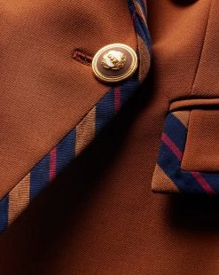 Veronica Beard Miller Striped Piping Dickey Jacket -Veronica Beard 2309SU5710627 DARKOCHRE PRODUCT 03