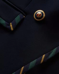 Veronica Beard Miller Striped Piping Dickey Jacket -Veronica Beard 2309SU5710627 NAVY PRODUCT 03