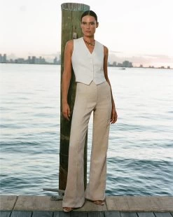 Veronica Beard Bennett Twill-Linen Vest -Veronica Beard 44891 TCO VB 064 05 R