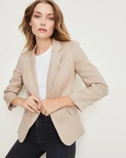 Veronica Beard Cutaway Linen Dickey Jacket