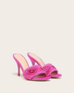 Veronica Beard Braxton Beaded Sandal -Veronica Beard I4609F1 BRAXTON FUCHSIA PRODUCT 02
