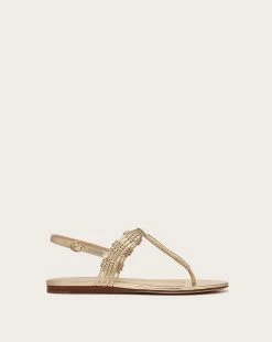 Veronica Beard Sola Braided-Leather Flat Sandal