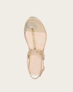 Veronica Beard Sola Braided-Leather Flat Sandal -Veronica Beard I5766L2 GOLD PRODUCT 03