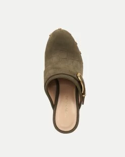 Veronica Beard Alek Platform Clog -Veronica Beard I6738L3 ALEKCLOG KHAKI PRODUCT 03