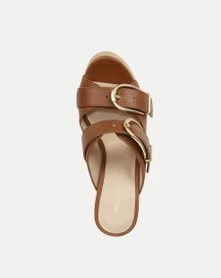 Veronica Beard Garrick Leather Platform Sandal -Veronica Beard I6776L1 GARRICK HAZELWOOD PRODUCT 03