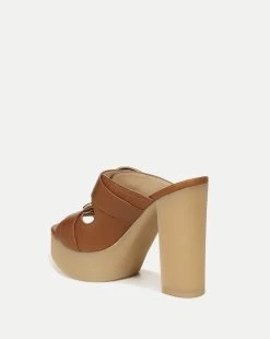 Veronica Beard Garrick Leather Platform Sandal -Veronica Beard I6776L1 GARRICK HAZELWOOD PRODUCT 04