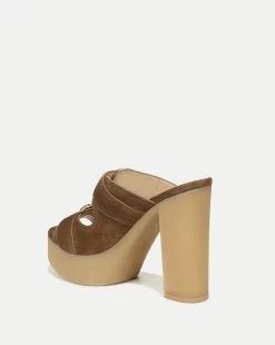 Veronica Beard Garrick Suede Platform Sandal -Veronica Beard I6776L2 GARRICK LATTE PRODUCT 04