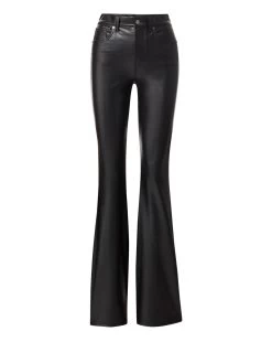 Veronica Beard Beverly Skinny-Flare Vegan Leather Pant -Veronica Beard J22097820782BK