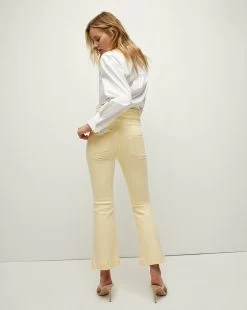 Veronica Beard Carson Kick-Flare Jean | Double-Braid Waistband -Veronica Beard J23054461037PY PALEYELLOW PRODUCT 04 eddc3201 8d3c 4526 b6c4 65dc82f9a53b