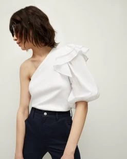Veronica Beard Diantha One-Shoulder Top