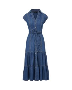 Veronica Beard Arnetta Denim Dress -Veronica Beard J23067101238CF CORNFLOWER
