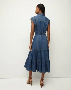Veronica Beard Arnetta Denim Dress -Veronica Beard J23067101238CF CORNFLOWER PRODUCT 04