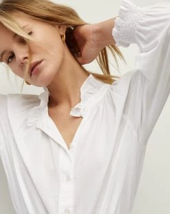 Veronica Beard Calisto Cotton Shirt -Veronica Beard J2306CO100S0284 WHT PRODUCT 03