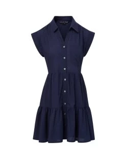 Veronica Beard Trisha Cotton Shirtdress -Veronica Beard J2306CO100S0684 MARINE