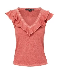 Veronica Beard Ellerie Ruffled Cotton Tee -Veronica Beard J2306JY007S0219 FADEDROSE 3a8fbc48 125f 45bc 9d8c 8e19e02ab4dd