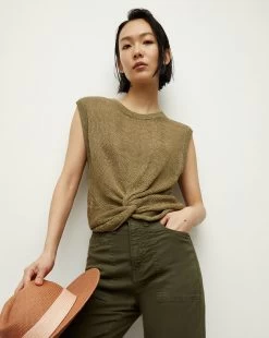 Veronica Beard Kellen Twist-Front Sweater