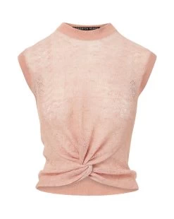 Veronica Beard Kellen Twist-Front Sweater -Veronica Beard J2306KD1780063P DUSTY PINK eacfbd2b b765 4ba8 a281 5d7328b185b4