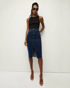Veronica Beard Breves Denim Midi Skirt