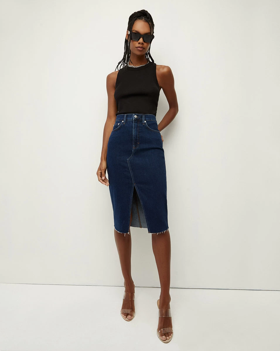 Veronica Beard Breves Denim Midi Skirt 1 Veronica Beard Breves Denim Midi Skirt