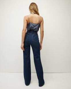 Veronica Beard Crosbie Slim Wide-Leg Jean | Comfort Stretch -Veronica Beard J23074400827WO WASHEDOXFORD PRODUCT 05