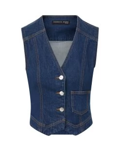 Veronica Beard Valeria Denim Vest -Veronica Beard J23074401195WO WASHEDOXFORD