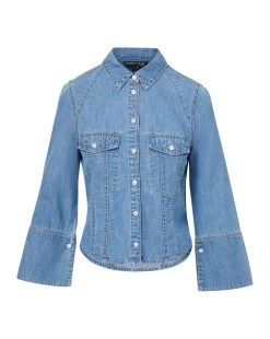 Veronica Beard Tivi Denim Shirt -Veronica Beard J23077101219IC ICEBERG 0d0867d1 9ddd 4787 86de 8887f054a8fe