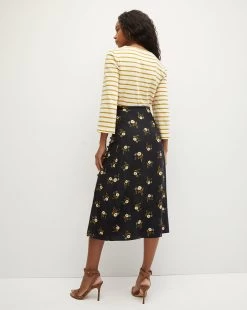 Veronica Beard Hovey Striped Top -Veronica Beard J2307JY86S0593 SAFFRON OFFWHITE PRODUCT 05