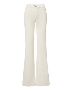 Veronica Beard Crosbie Corduroy Slim Wide-Leg Pant -Veronica Beard J23083580827EC ECRU