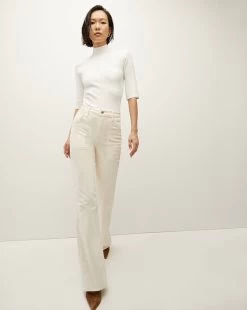 Veronica Beard Crosbie Corduroy Slim Wide-Leg Pant