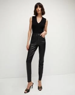 Veronica Beard Debbie Skinny-Ankle Vegan Leather Pant