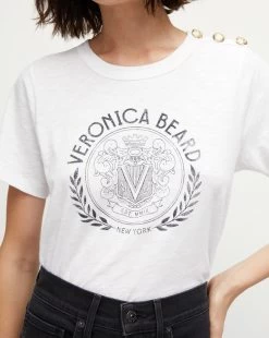 Veronica Beard Carla Logo Tee -Veronica Beard J2308JY0070481V WHITE NAVY PRODUCT 03