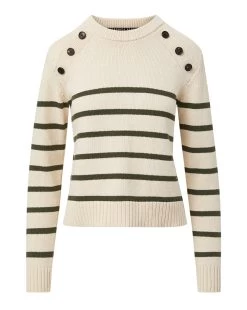 Veronica Beard Virke Striped Sweater -Veronica Beard J2308KD14K0205 ECRU LONDON