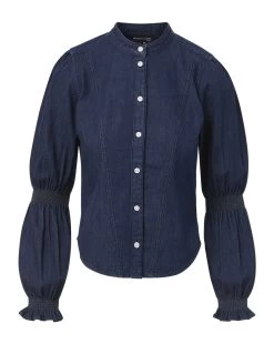 Veronica Beard Dalton Puff-Sleeve Top 11 Veronica Beard Dalton Puff-Sleeve Top -Veronica Beard J23097101134OX OXFORD jpg