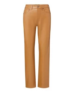 Veronica Beard Joey Straight-Leg Jean | Vegan Leather -Veronica Beard J23097821163CG COGNAC