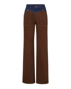 Veronica Beard Taylor Wide-Leg Jean | Two-Tone -Veronica Beard J23099381040LA LASSOCOLORBLOCK