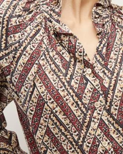 Veronica Beard Calisto Button-Down Shirt -Veronica Beard J2309CO100S0284 ECRUMULTI PRODUCT 03