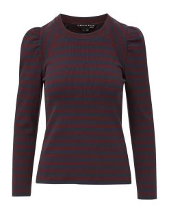 Veronica Beard Delano Puff-Sleeve Top -Veronica Beard J2309JY021S0440 BLACK SYRAH