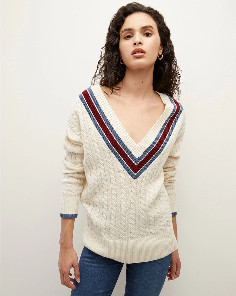 Veronica Beard Sibley Cable-Knit Sweater 1 Veronica Beard Sibley Cable-Knit Sweater