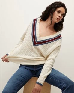 Veronica Beard Sibley Cable-Knit Sweater 8 Veronica Beard Sibley Cable-Knit Sweater -Veronica Beard J2309KD15K0209 IVORYMULTI PRODUCT 03