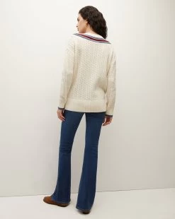 Veronica Beard Sibley Cable-Knit Sweater 10 Veronica Beard Sibley Cable-Knit Sweater -Veronica Beard J2309KD15K0209 IVORYMULTI PRODUCT 05
