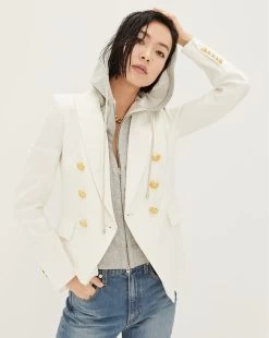 Veronica Beard Miller Linen Dickey Jacket + Hoodie Dickey