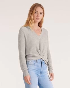 Veronica Beard Soren Twist-Front Sweater