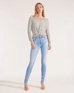 Veronica Beard Soren Twist-Front Sweater -Veronica Beard corekd1780061 greymelange product 02 12b82cb2
