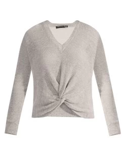 Veronica Beard Soren Twist-Front Sweater -Veronica Beard corekd1780061 greymelange test ac49bf1e