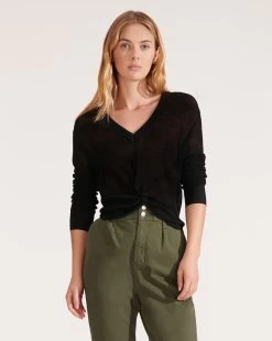 Veronica Beard Soren Twist-Front Sweater -Veronica Beard j2002kd1780061 black product 01 1 9c269f0a