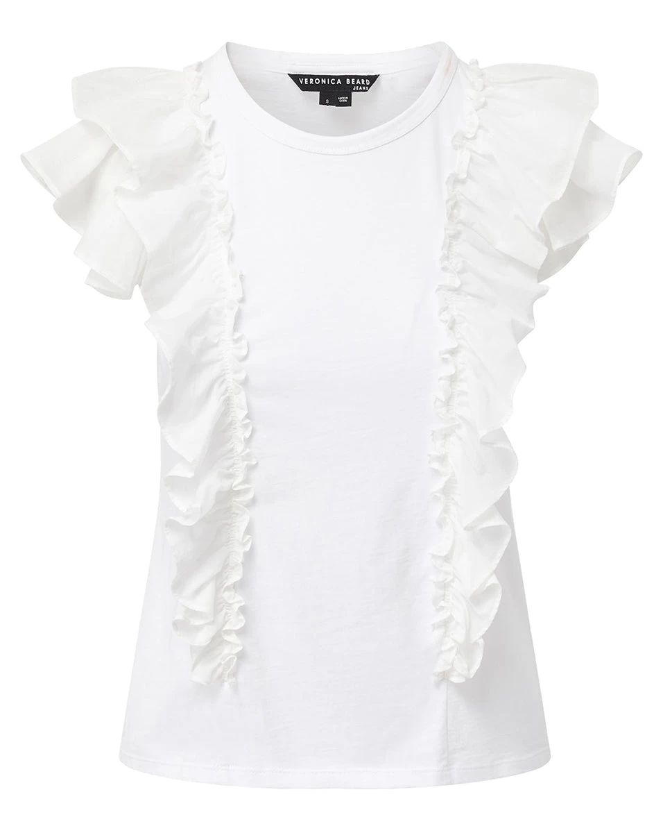 Veronica Beard Bardot Ruffle Tee 5 Veronica Beard Bardot Ruffle Tee - Image 5